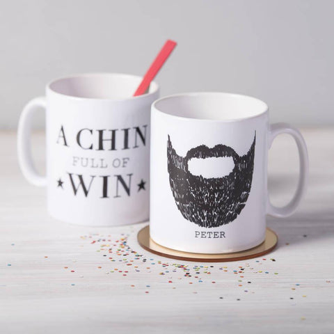 Personalised 'A Chin Full Of Win' Beard Man Mug - Oakdene Designs