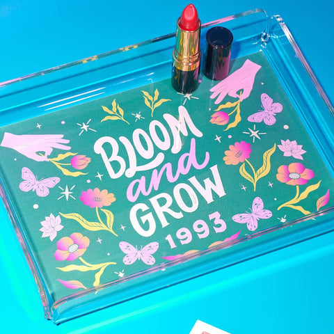 Personalised Acrylic Bloom And Grow Year Make Up Tray - Oakdene Designs