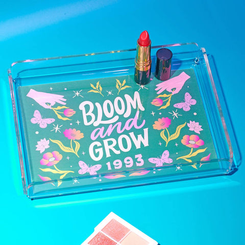 Personalised Acrylic Bloom And Grow Year Make Up Tray - Oakdene Designs