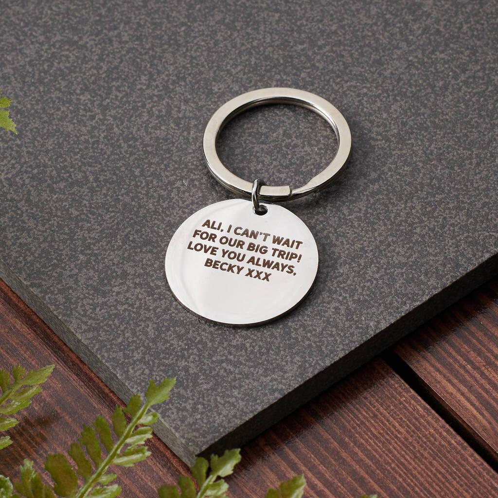 Personalised Adventure Mountain Metal Keyring - Oakdene Designs