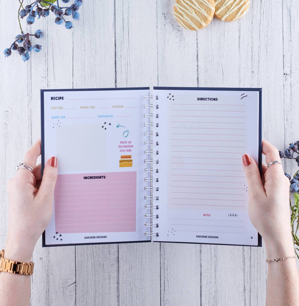 Personalised Baking Recipe Notebook - Oakdene Designs