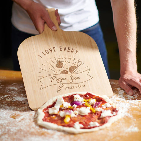 Personalised Bamboo Couples Pizza Peel - Oakdene Designs