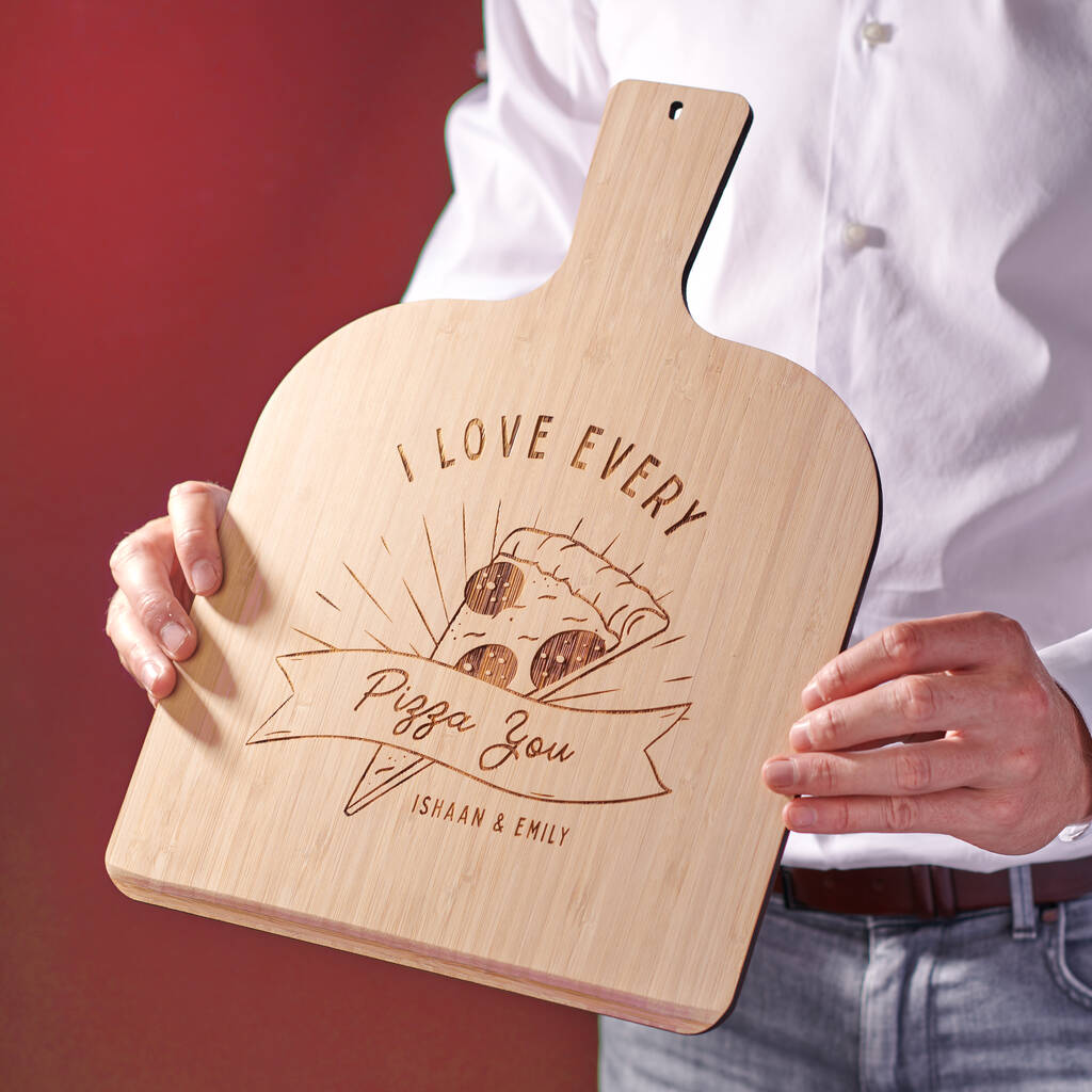 Personalised Bamboo Couples Pizza Peel - Oakdene Designs