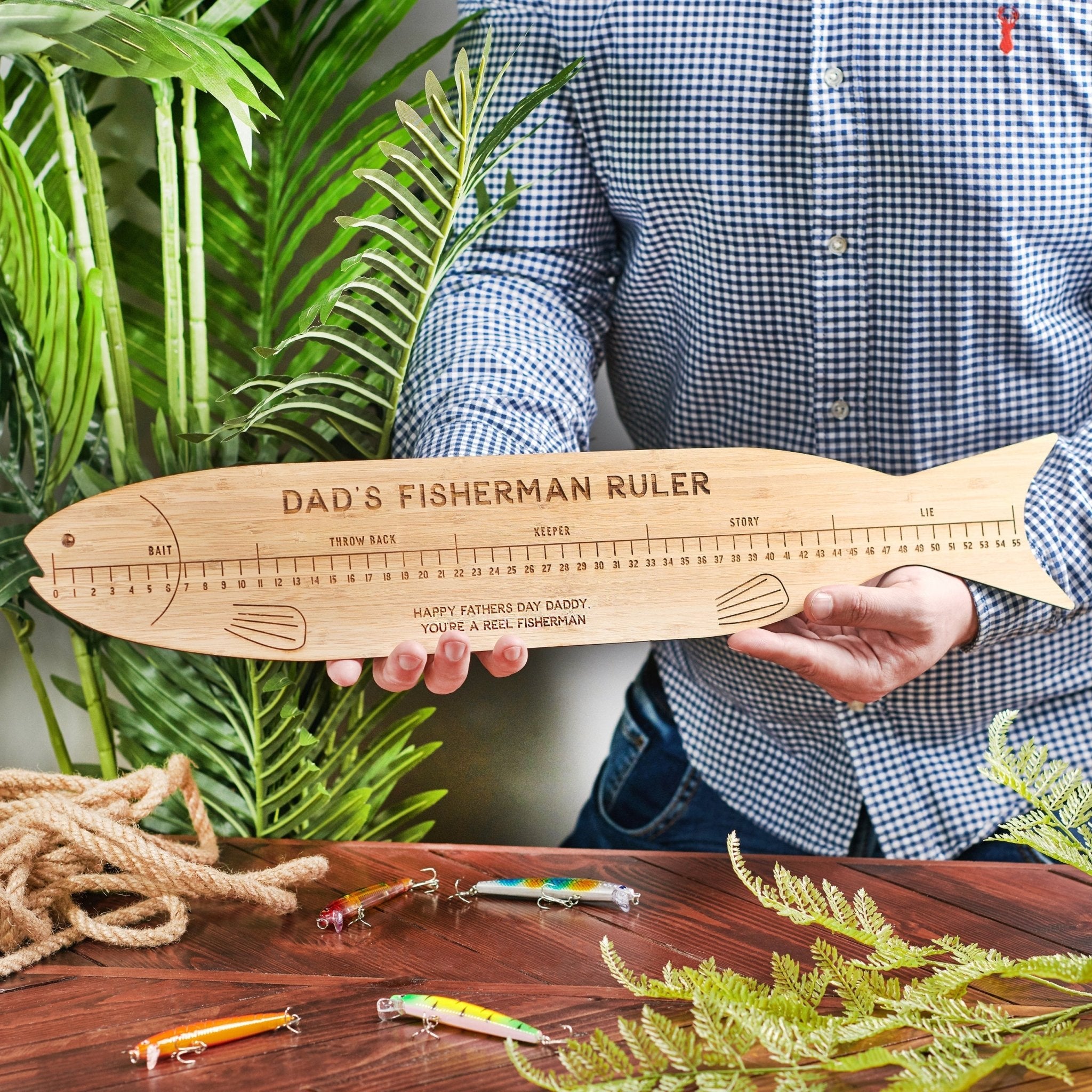 Personalised Bamboo Fisherman's Ruler - Oakdene Designs