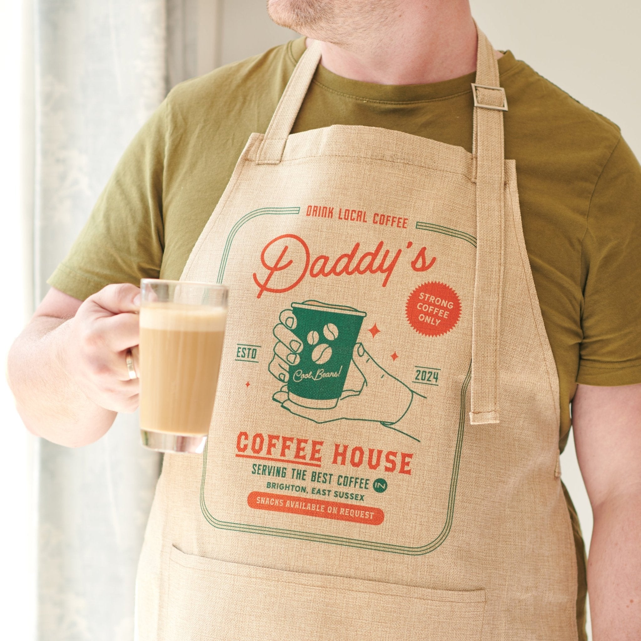 Personalised Barista Coffee Burlap Apron - Oakdene Designs