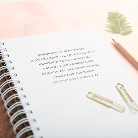 Personalised 'Behind The Bump' Walnut Pregnancy Journal - Oakdene Designs