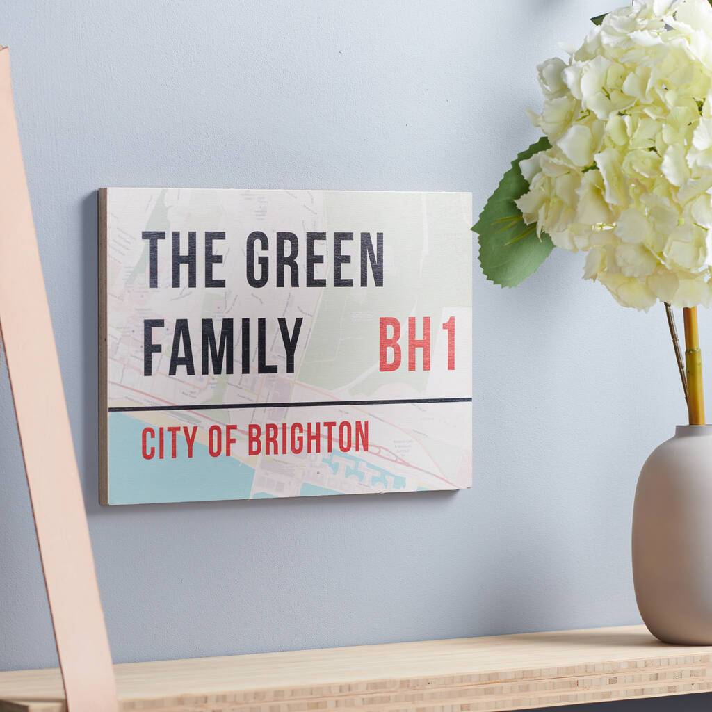 Personalised Birch Ply Map Street Sign - Oakdene Designs