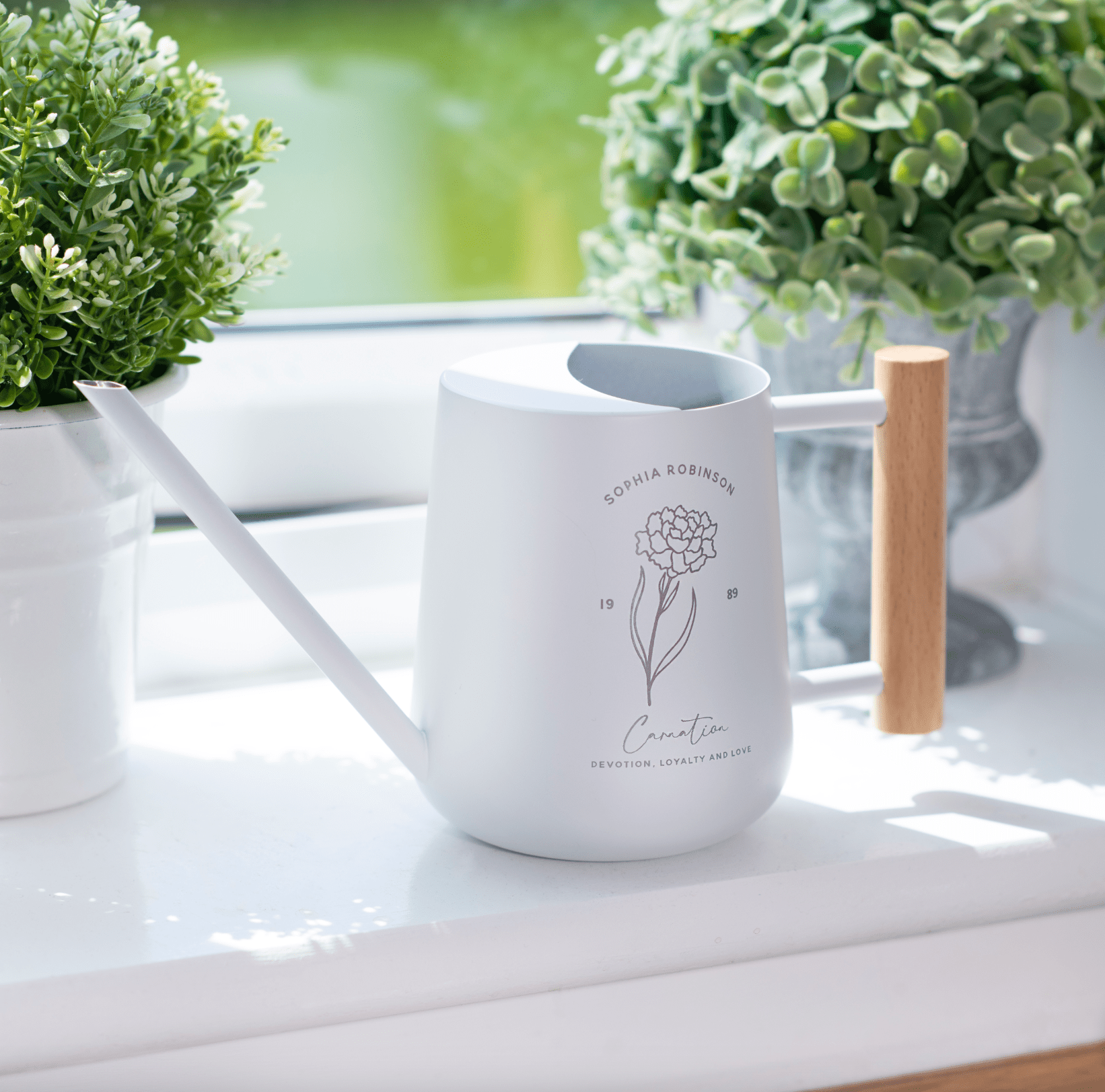 Personalised Birth Flower Home Indoor Watering Can - Oakdene Designs