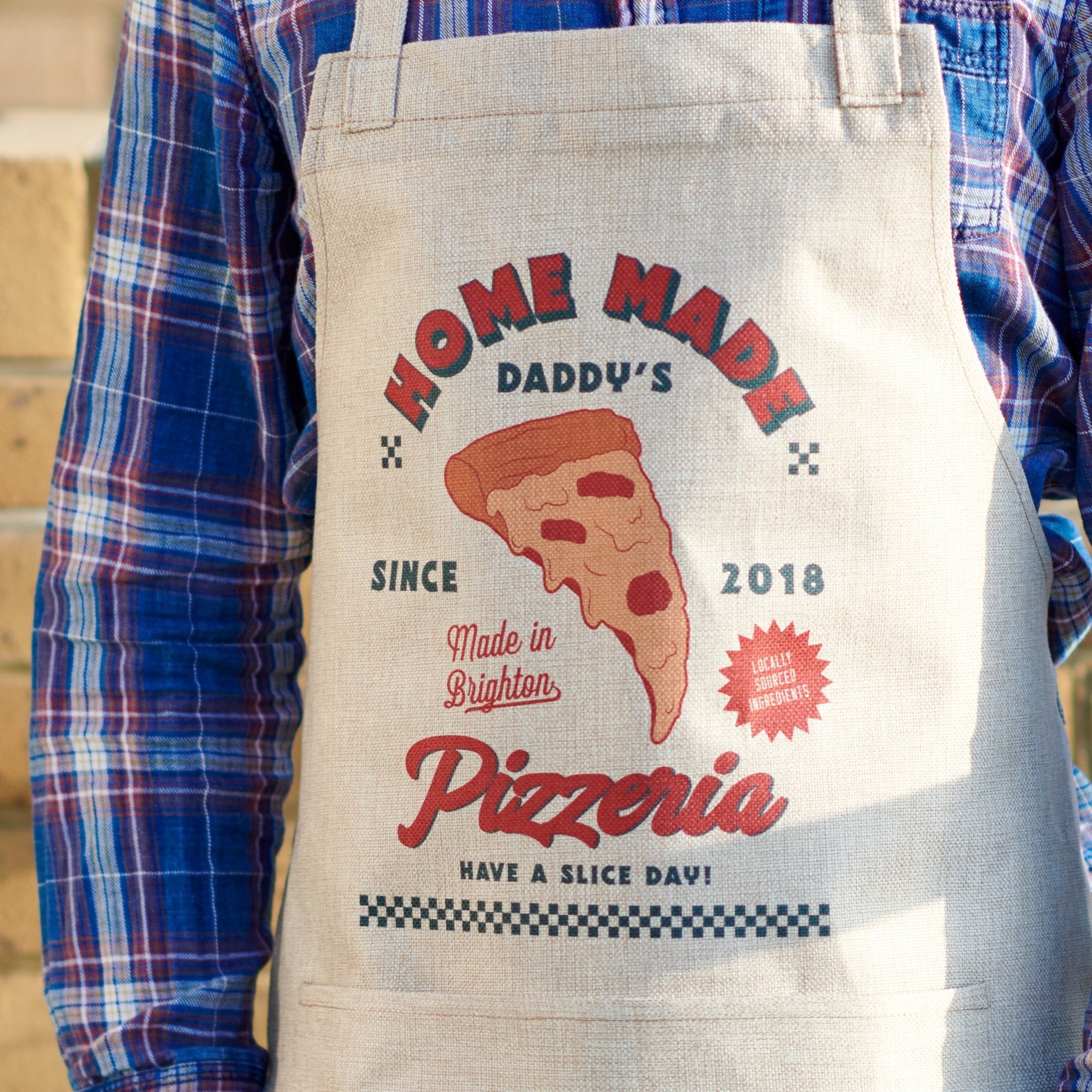 Personalised Burlap Pizza Apron - Oakdene Designs