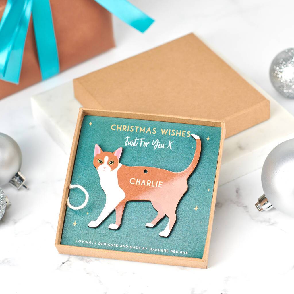 Personalised Cat Christmas Decoration - Oakdene Designs