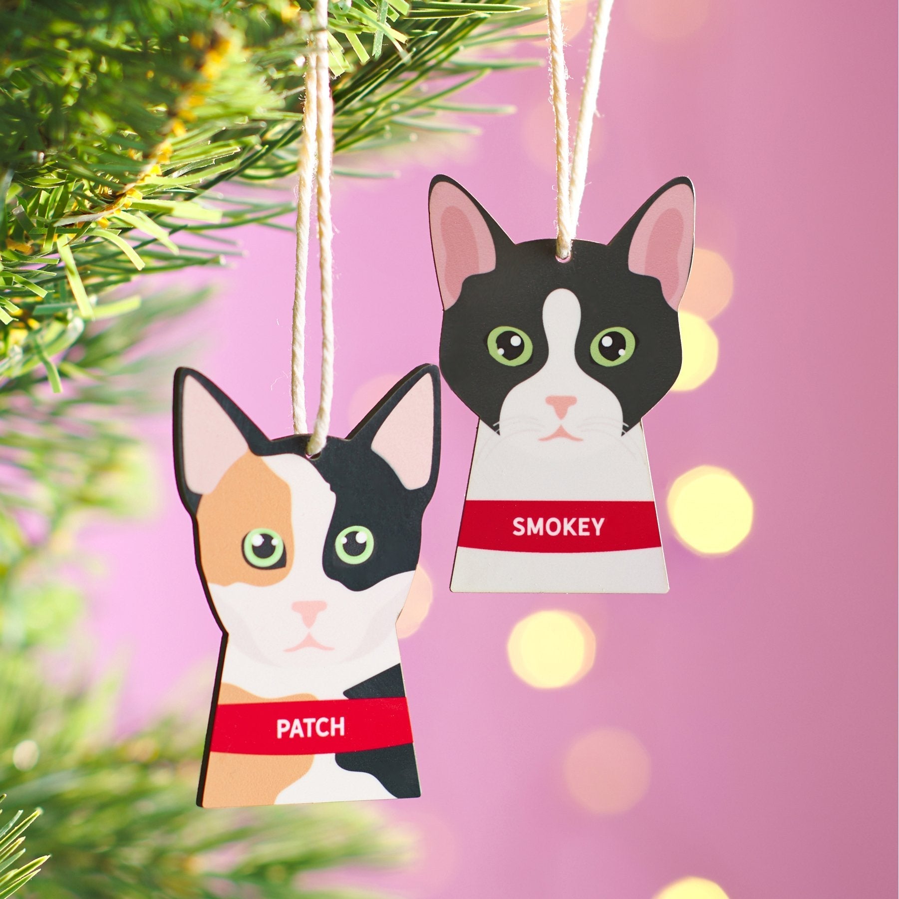 Personalised Cat Hanging Christmas Decoration - Oakdene Designs