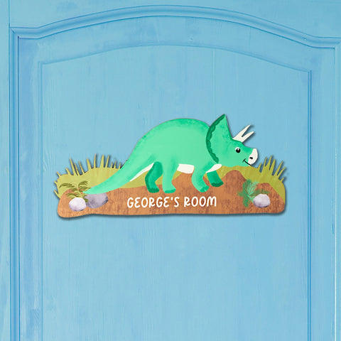 Personalised Children's Dinosaur Room Name Sign - Oakdene Designs