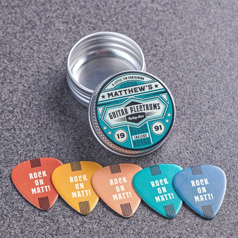 Personalised Colour Guitar Plectrums - Oakdene Designs