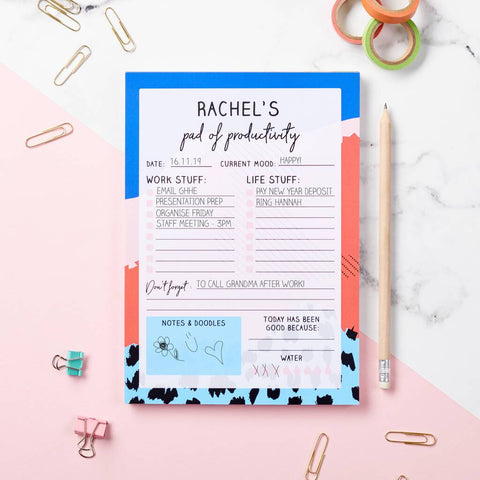 Personalised Colourful Productivity Pad Desk Planner - Oakdene Designs