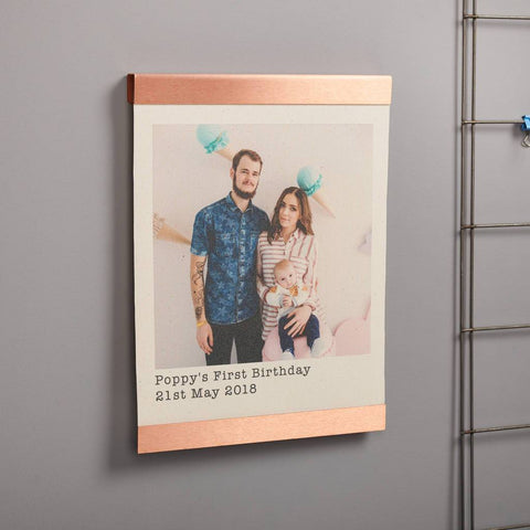 Personalised Copper And Canvas Hanging Photo Print - Oakdene Designs