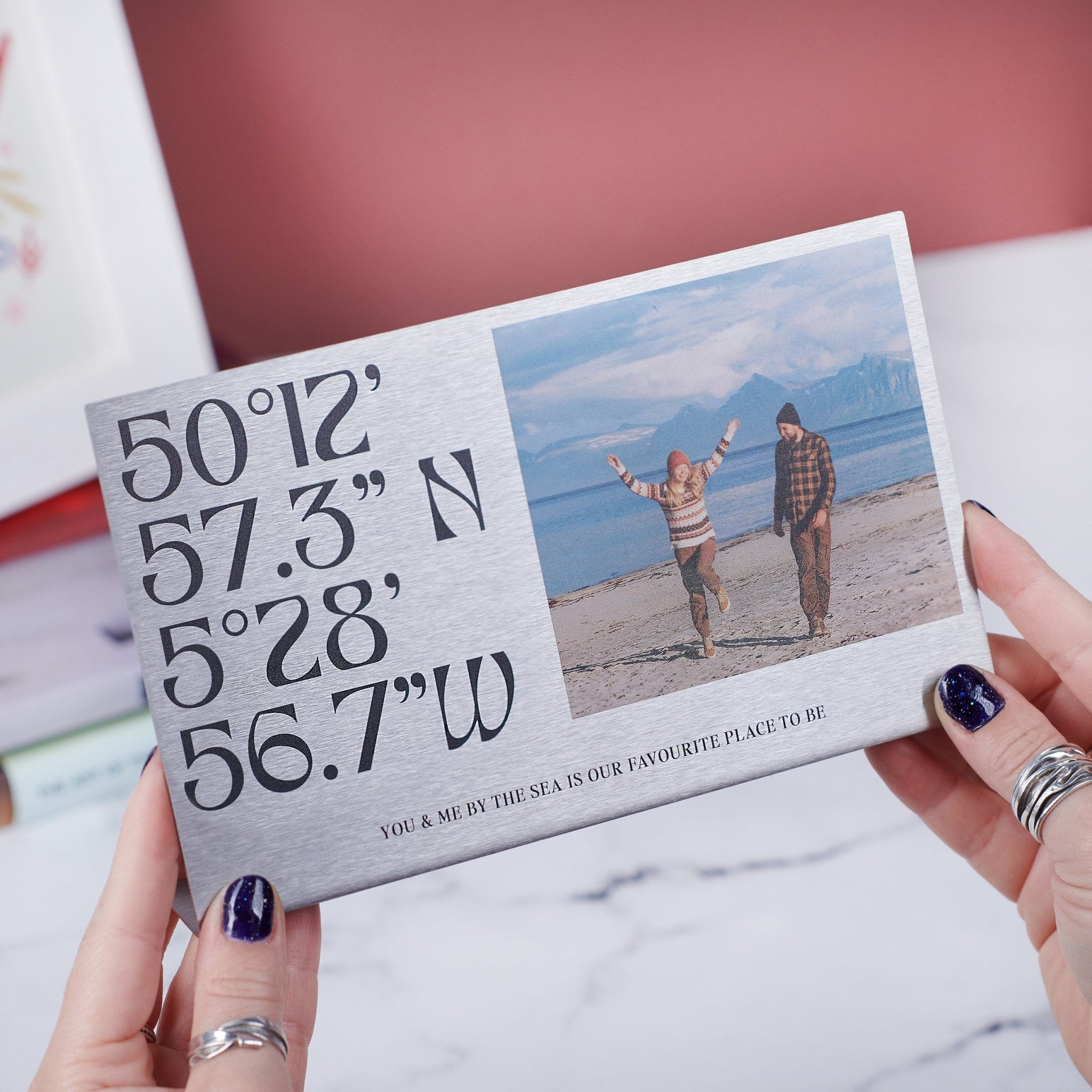 Personalised Copper Coordinates And Photo Metal Print - Oakdene Designs