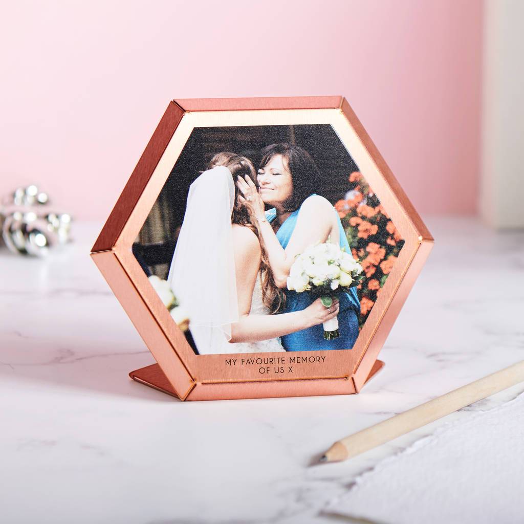 Personalised Copper Hexagonal Photo Print - Oakdene Designs