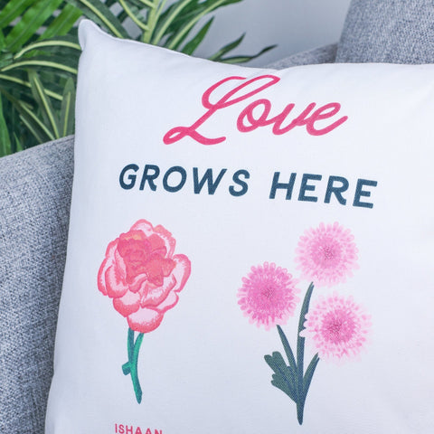 Personalised Couples Birth Flower Cushion - Oakdene Designs