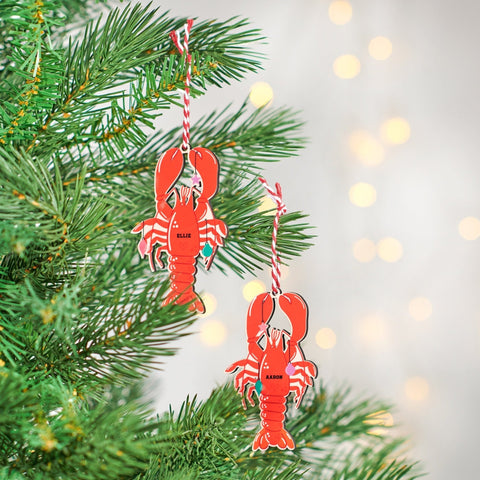 Personalised Couples Lobster Christmas Decorations - Oakdene Designs