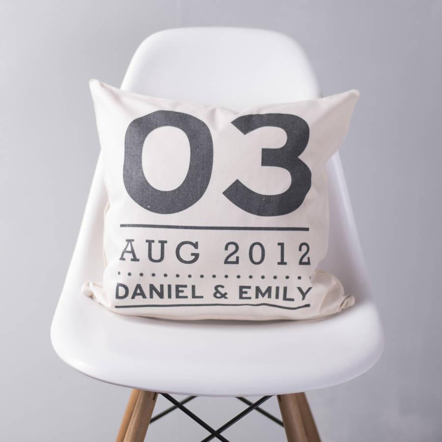 Personalised Couples Special Date Cushion - Oakdene Designs