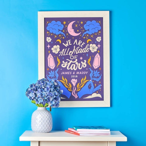 Personalised Couples 'We Are All Made Of Stars' Print - Oakdene Designs