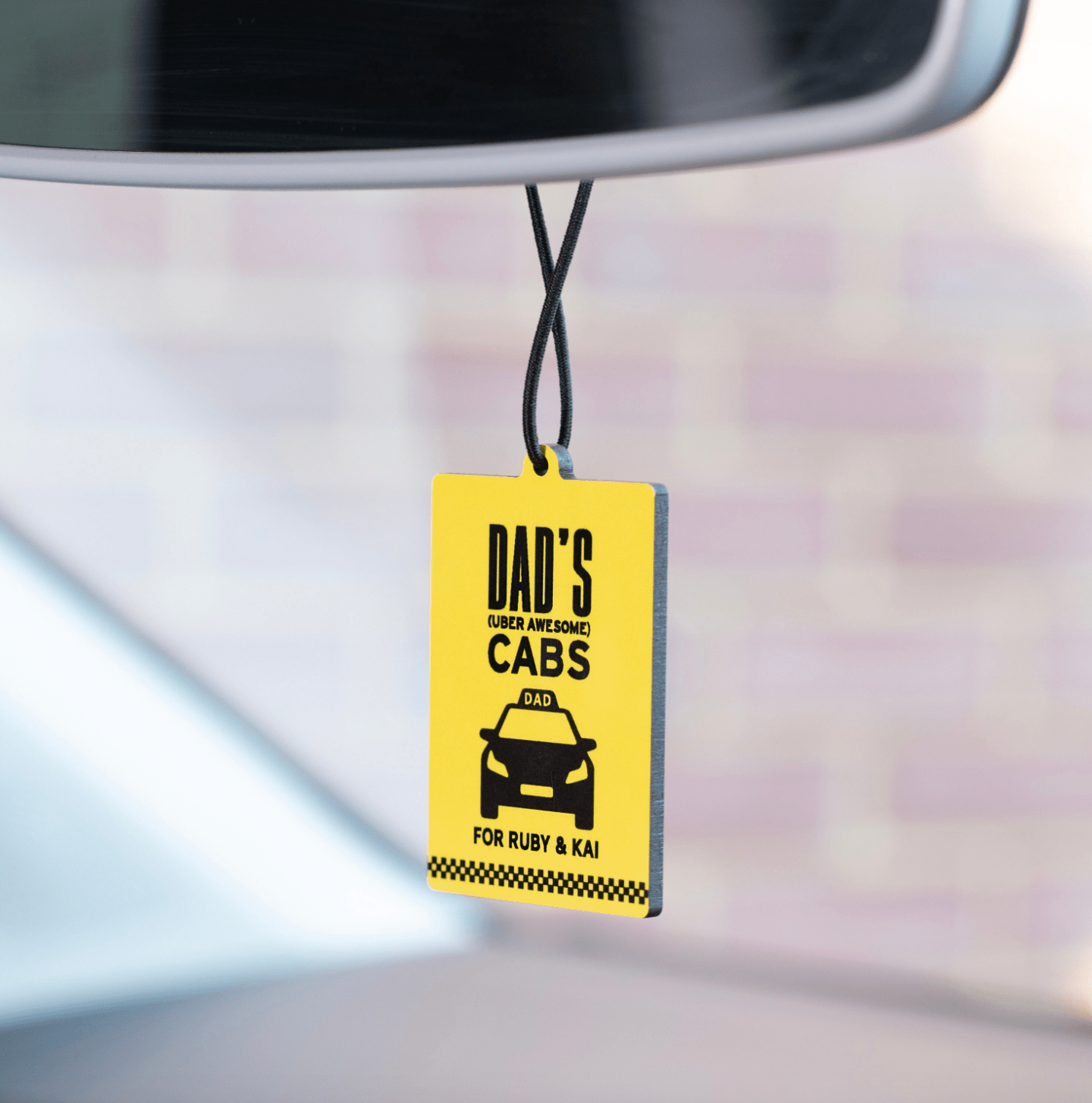 Personalised 'Dad's Cabs' Hanging Car Decoration - Oakdene Designs