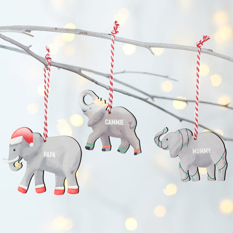 Personalised Family Elephant Decoration - Oakdene Designs