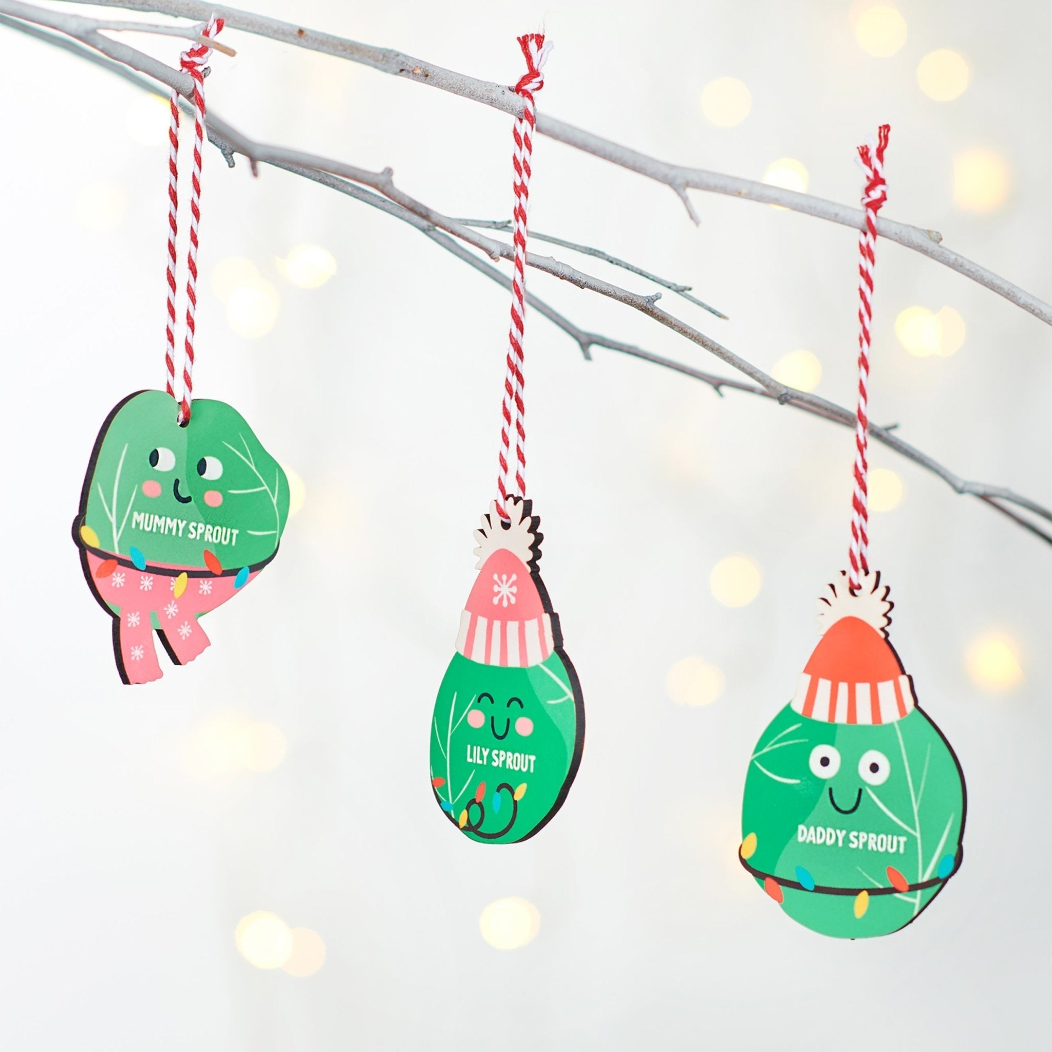 Personalised Family Sprout Christmas Tree Decoration - Oakdene Designs