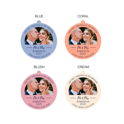 Personalised First Christmas Wedding Photo Bauble - Oakdene Designs