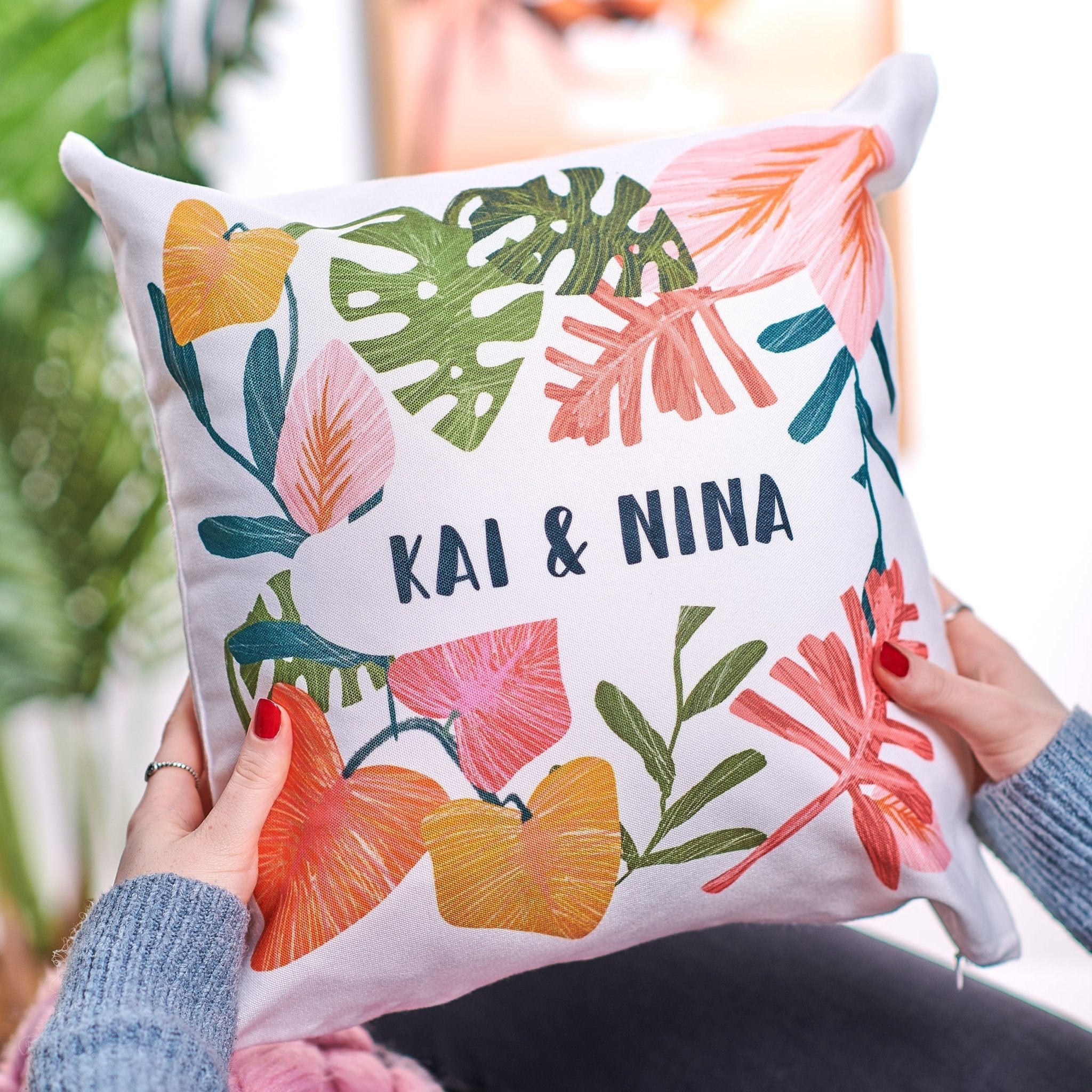 Personalised Floral Cushion - Oakdene Designs