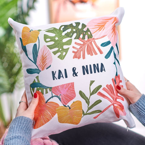 Personalised Floral Cushion - Oakdene Designs