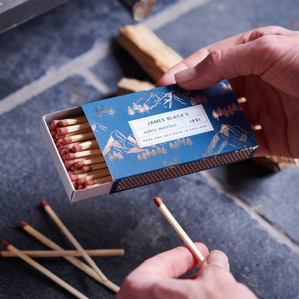 Personalised Foiled Mountains Matchbox And Matches - Oakdene Designs