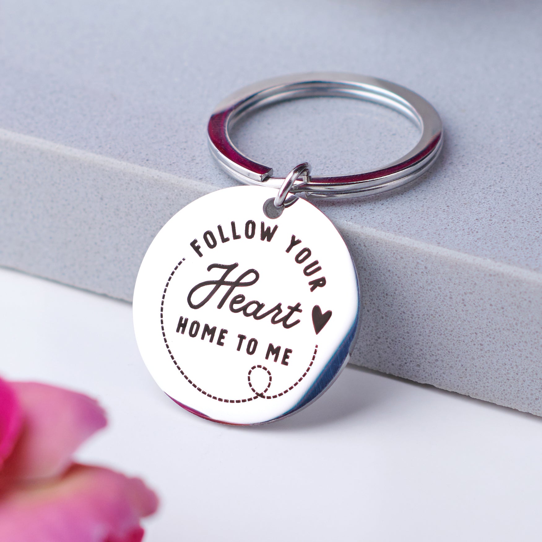 Personalised Follow Your Heart Keyring - Oakdene Designs