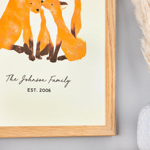 Personalised Fox Family Print - Oakdene Designs