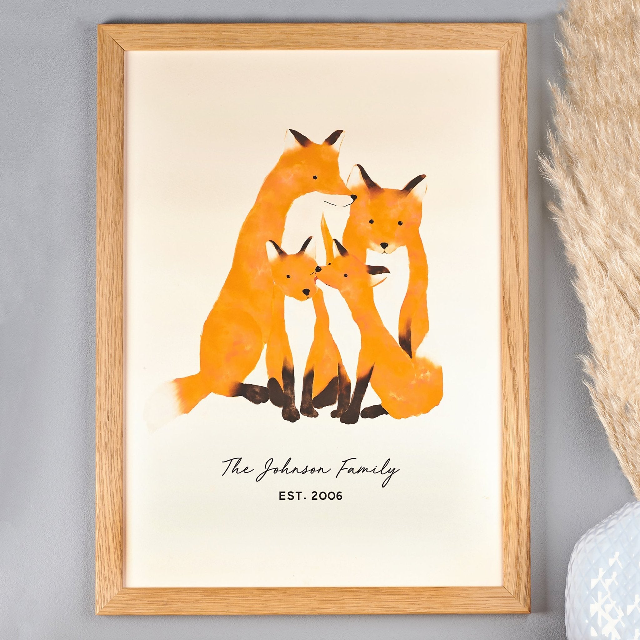 Personalised Fox Family Print - Oakdene Designs