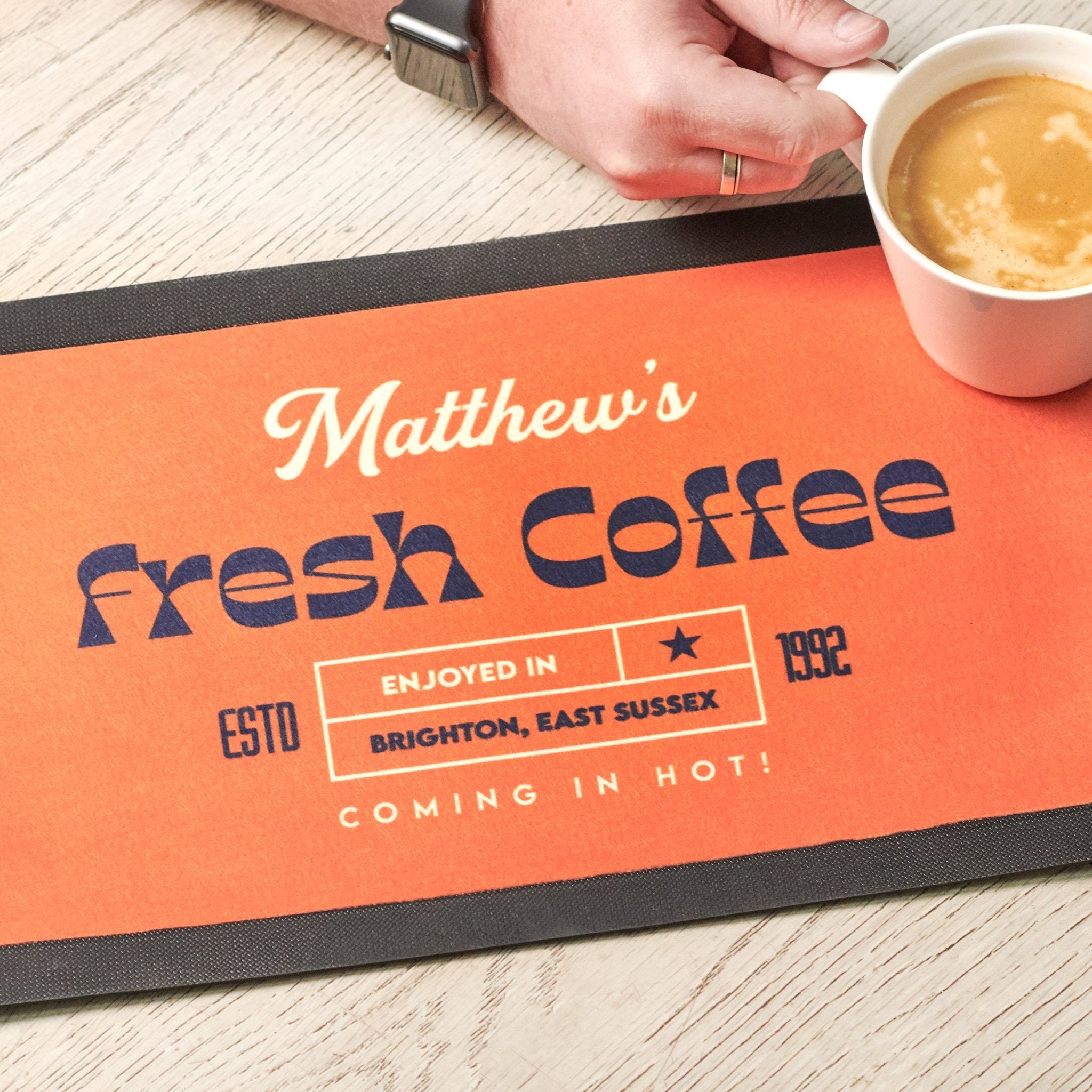 Personalised Fresh Coffee Kitchen Mat - Oakdene Designs