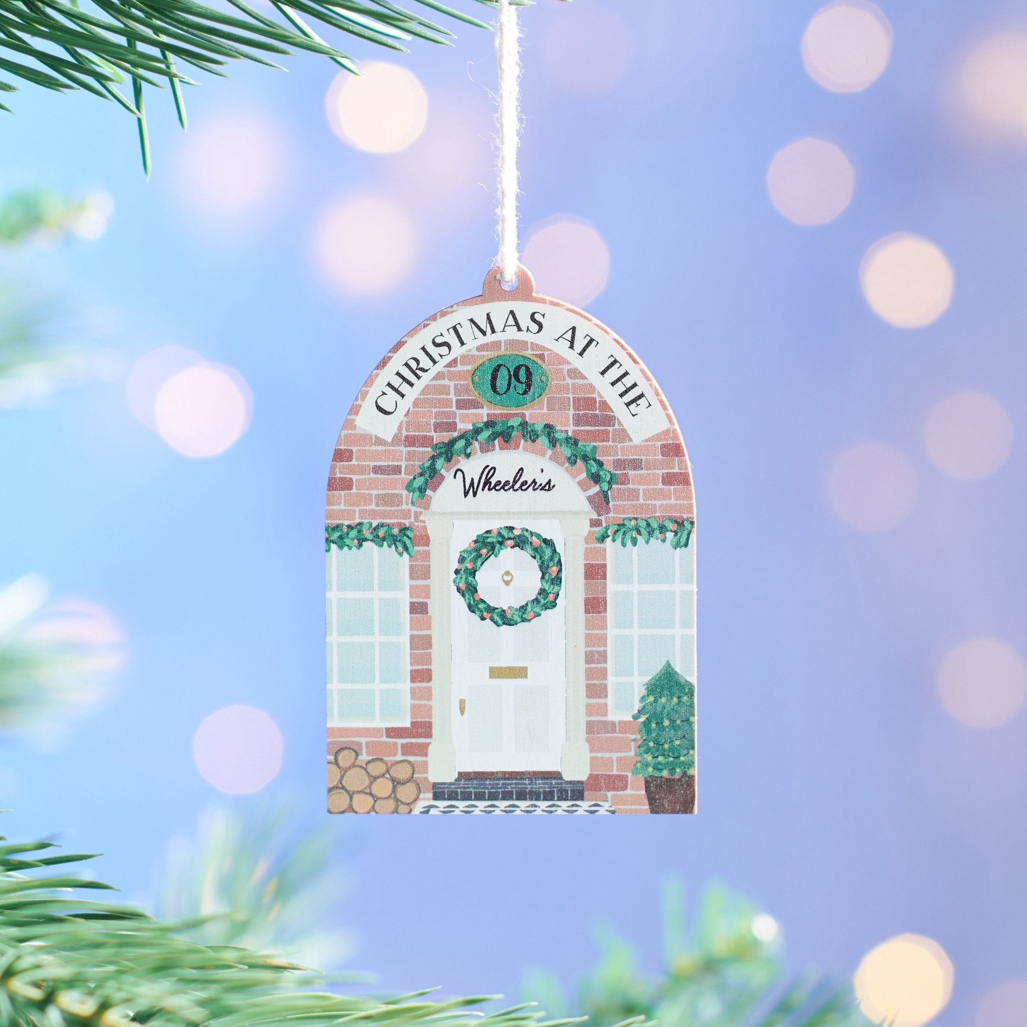 Personalised Front Door Christmas Tree Decoration - Oakdene Designs