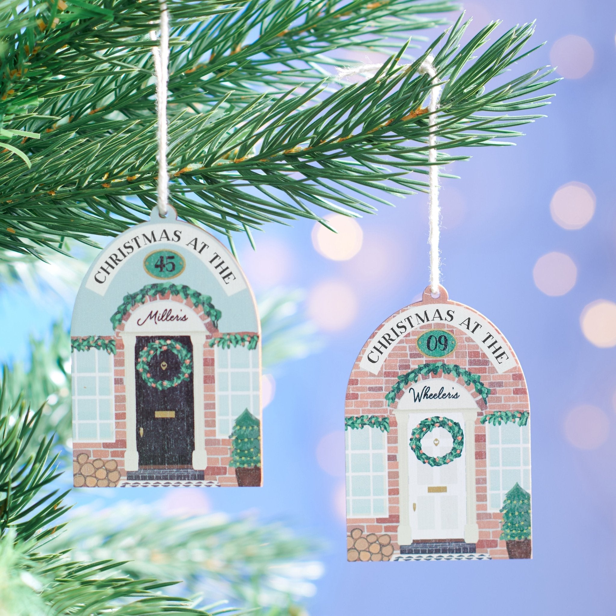 Personalised Front Door Christmas Tree Decoration - Oakdene Designs