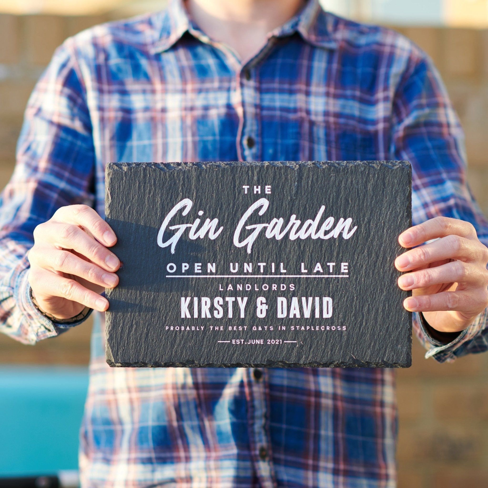 Personalised 'Gin Garden' Slate Sign - Oakdene Designs