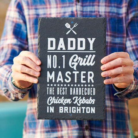 Personalised 'Grill Master' Bbq Slate Sign - Oakdene Designs