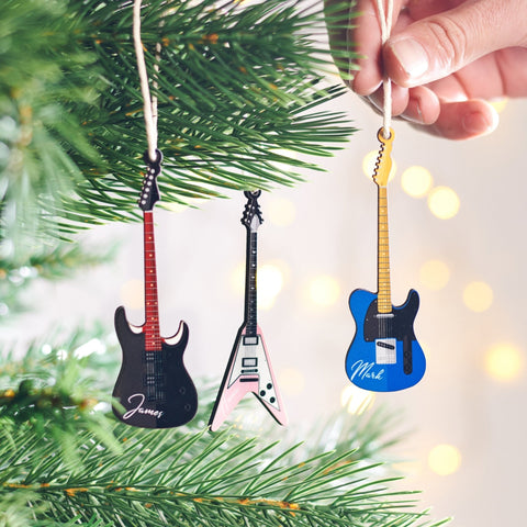 Personalised Guitar Christmas Decoration - Oakdene Designs