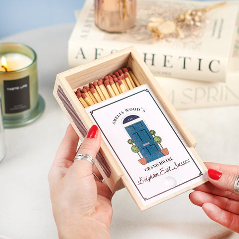 Personalised Hotel Wooden Matchbox - Oakdene Designs