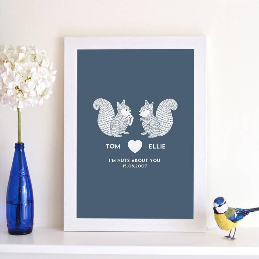 Personalised 'I'm Nuts About You' Couples Print - Oakdene Designs