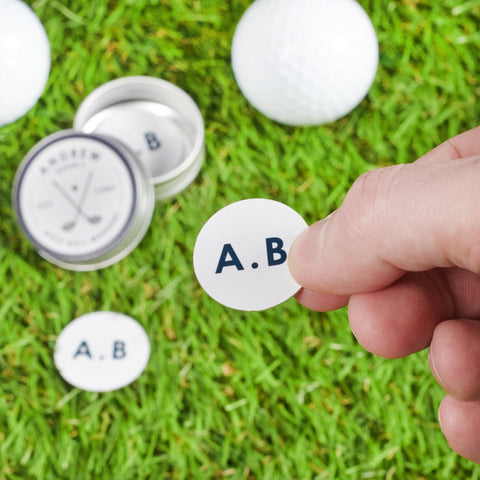 Personalised Initial Golf Ball Markers In Tin - Oakdene Designs