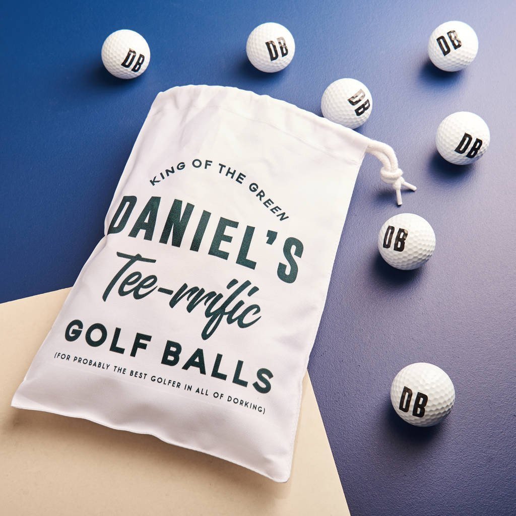 Personalised Initialed Golf Balls And Bag - Oakdene Designs