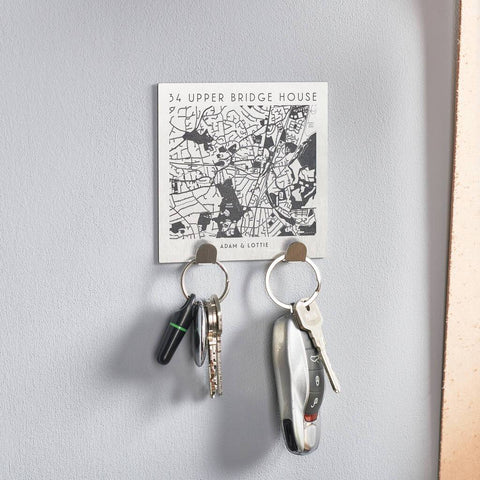 Personalised Map Location Couples Key Holder - Oakdene Designs