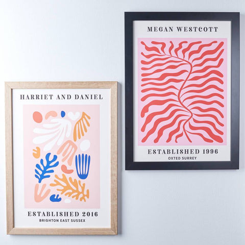 Personalised Matisse Style Abstract Wall Print - Oakdene Designs