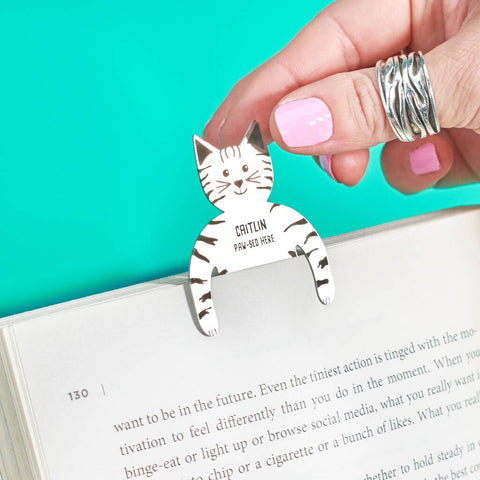 Personalised Metal Cat Lovers Bookmark - Oakdene Designs