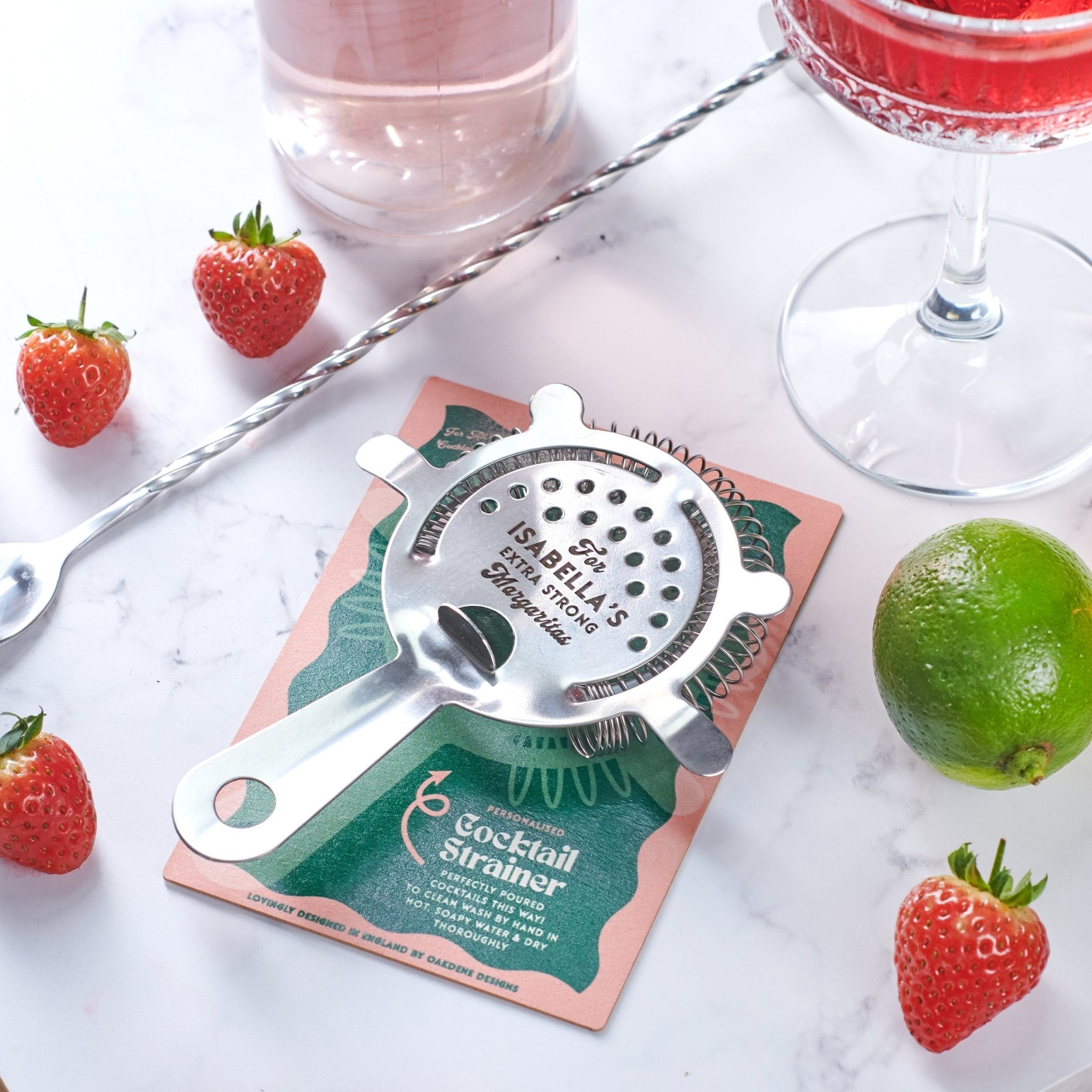 Personalised Metal Cocktail Strainer - Oakdene Designs