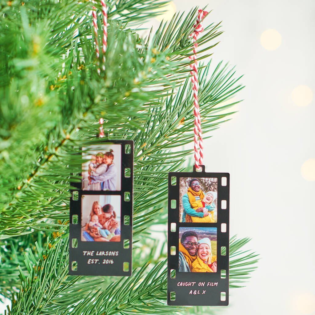 Personalised Metal Mini Photo Reel Christmas Tree Decoration - Oakdene Designs